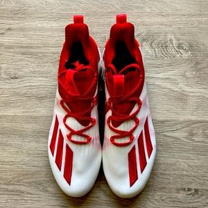 Adidas AdiZero Red/White Football Cleats (10.5)
